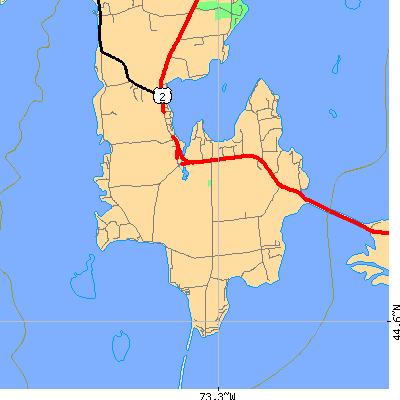 Zip code 05486 close-up map