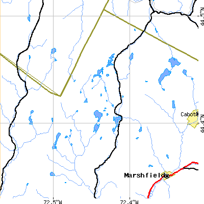Zip code 05650 close-up map