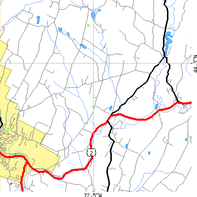 Zip code 05651 close-up map