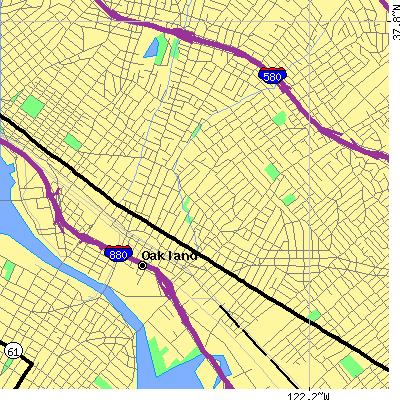 Zip code 94601 close-up map
