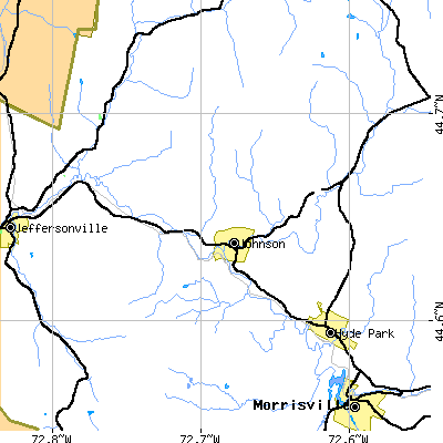 Zip code 05656 close-up map