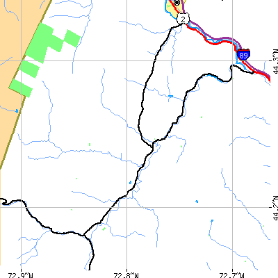 Zip code 05660 close-up map