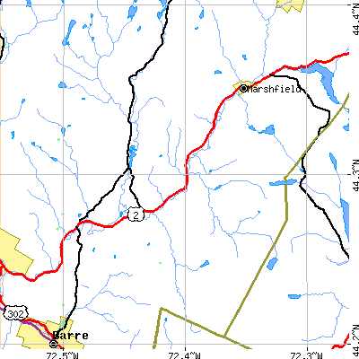 Zip code 05667 close-up map