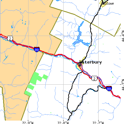 Zip code 05676 close-up map