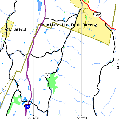 Zip code 05679 close-up map