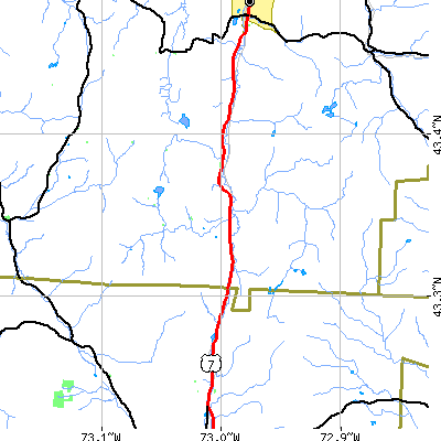 Zip code 05739 close-up map