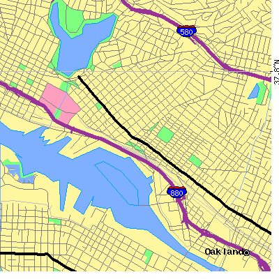 Zip code 94606 close-up map