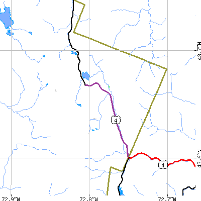 Zip code 05751 close-up map