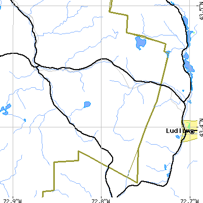 Zip code 05758 close-up map