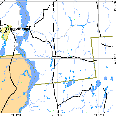 Zip code 05760 close-up map