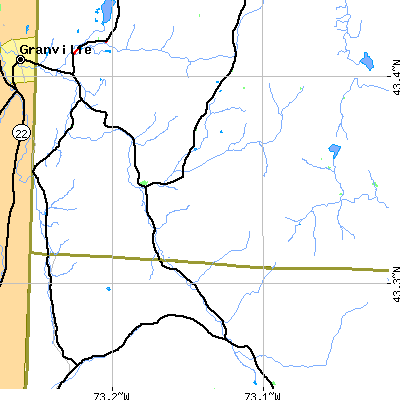 Zip code 05761 close-up map