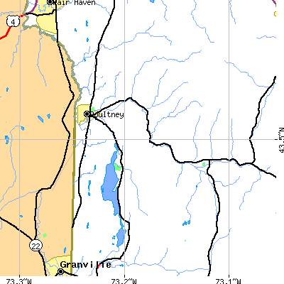 Zip code 05764 close-up map