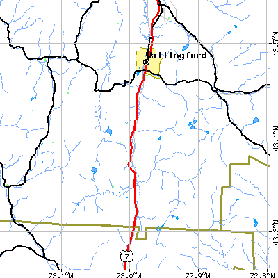 Zip code 05773 close-up map
