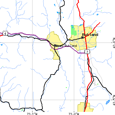 Zip code 05777 close-up map