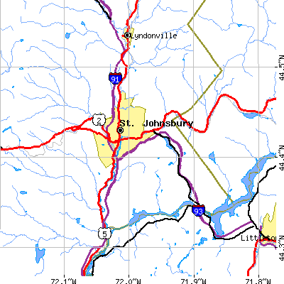 Zip code 05819 close-up map