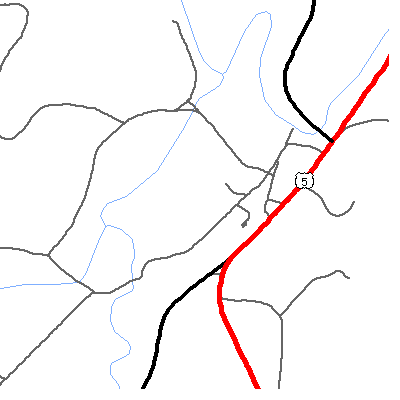 Zip code 05825 close-up map