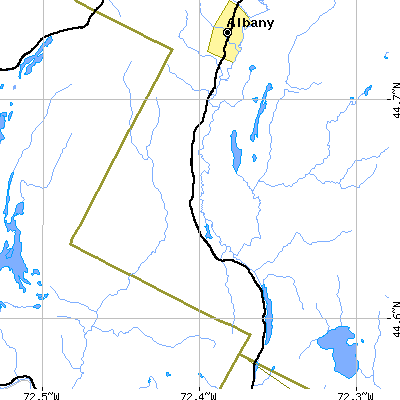 Zip code 05826 close-up map