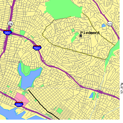 Zip code 94610 close-up map