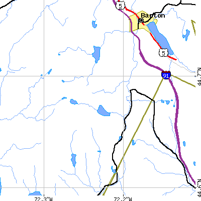 Zip code 05839 close-up map