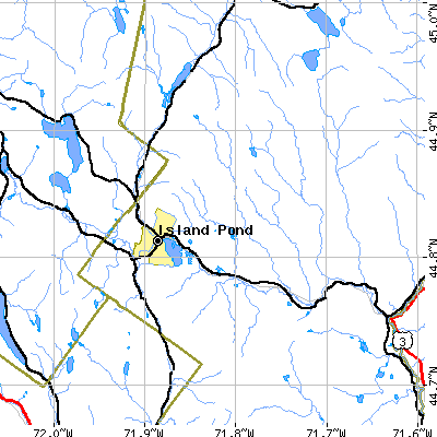 Zip code 05846 close-up map