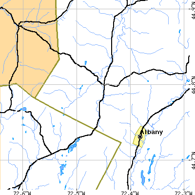 Zip code 05847 close-up map
