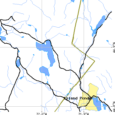 Zip code 05853 close-up map