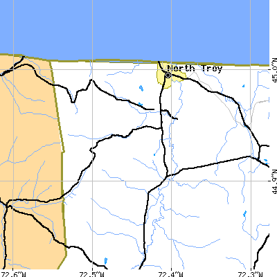 Zip code 05859 close-up map