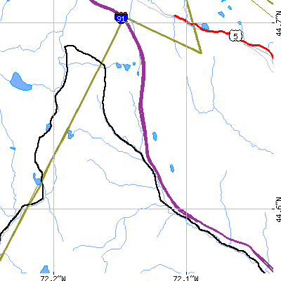 Zip code 05866 close-up map