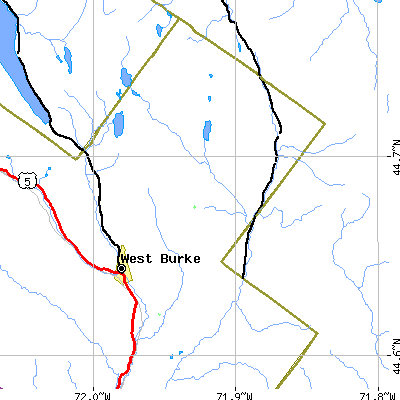 Zip code 05871 close-up map