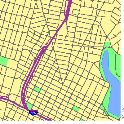 Zip code 94612 close-up map