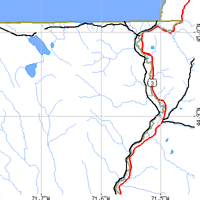 Zip code 05903 close-up map