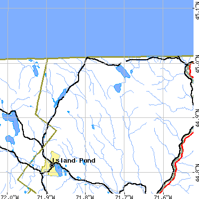 Zip code 05907 close-up map