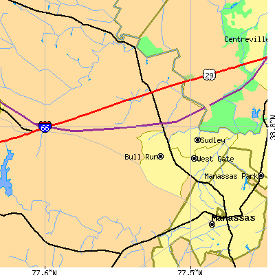 Zip code 20109 close-up map