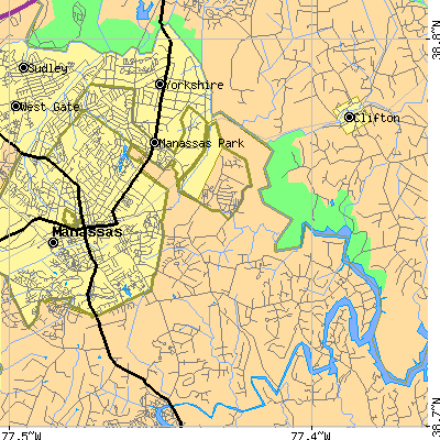 Zip code 20111 close-up map