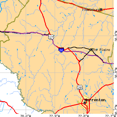 Zip code 20115 close-up map