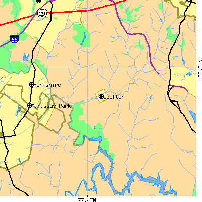 Zip code 20124 close-up map