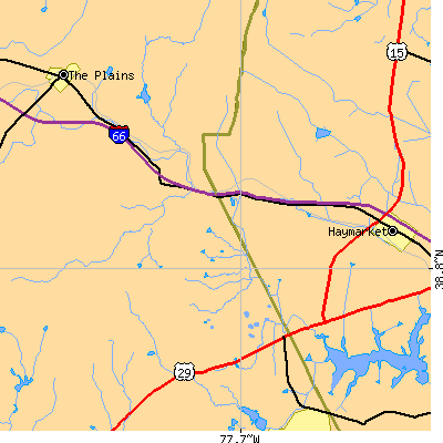 Zip code 20137 close-up map