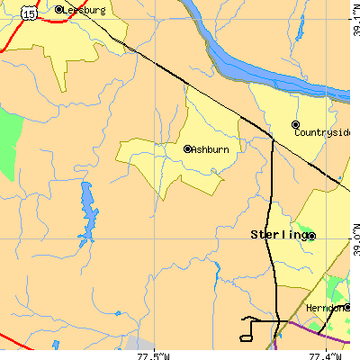 Zip code 20147 close-up map