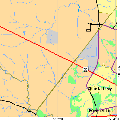 Zip code 20152 close-up map