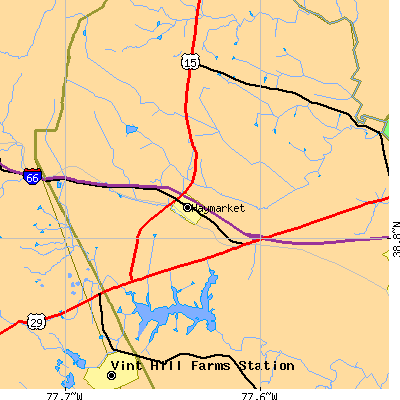Zip code 20155 close-up map