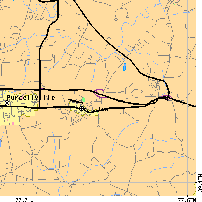 Zip code 20158 close-up map
