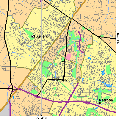 Zip code 20170 close-up map