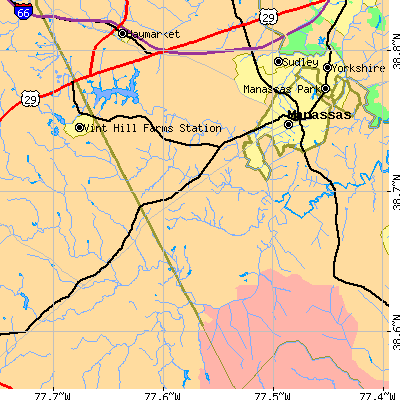 Zip code 20181 close-up map