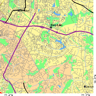 Zip code 20191 close-up map