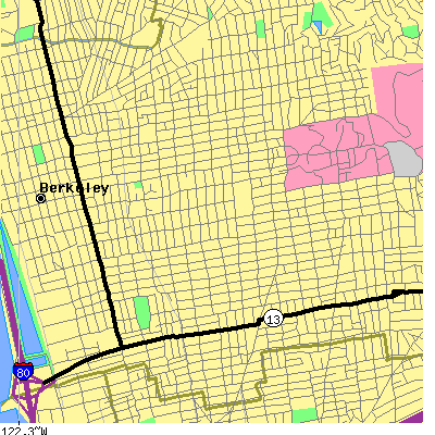 Zip code 94703 close-up map