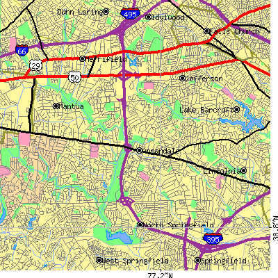 Zip code 22003 close-up map