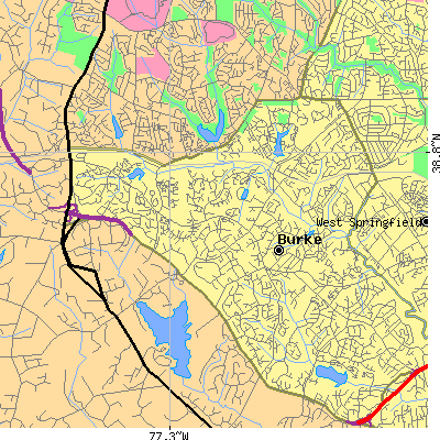 Zip code 22015 close-up map