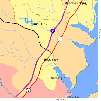 Zip code 22026 close-up map