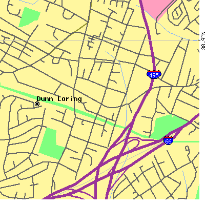 Zip code 22027 close-up map