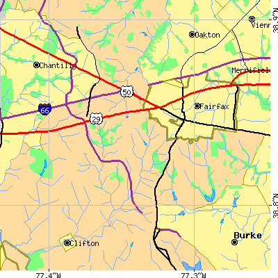 Zip code 22030 close-up map